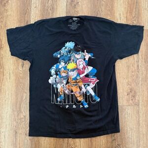 Naruto 2002 VIZ Media Graphic Tee Shirt Mens Size XL 100% Cotton Black